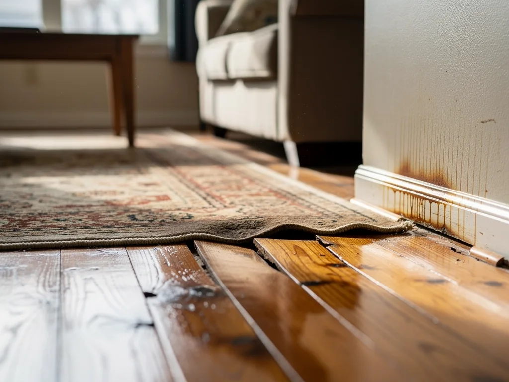 Noticeable warping and stains: signs of hidden water damage